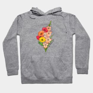 August Birth Flower - Poppies and Gladiolus Hoodie